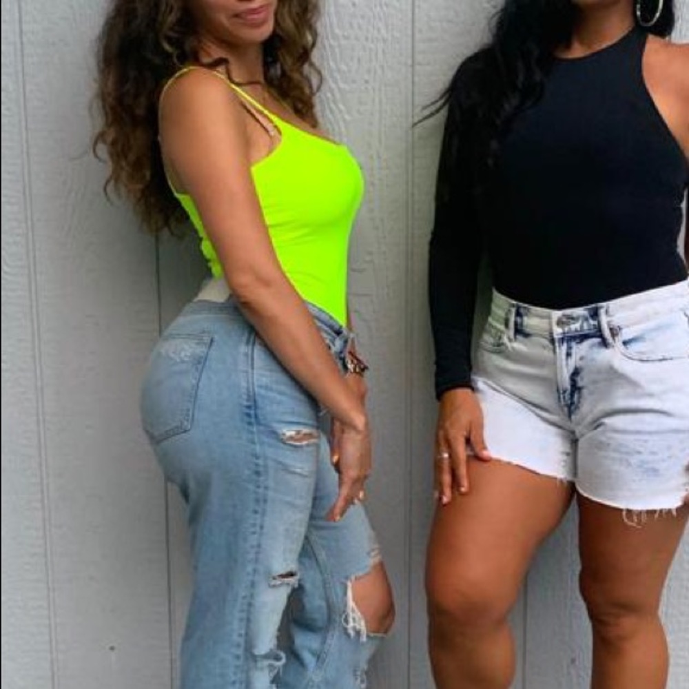 Neon green cara bodycon top